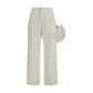 Darkpark White Cotton Casual Pants