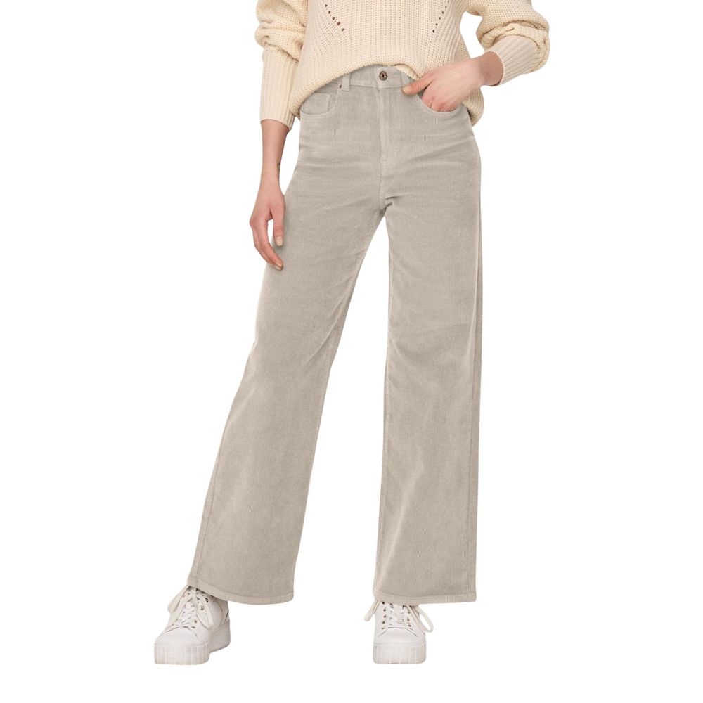 Only Beige Cotton Cropped Pants