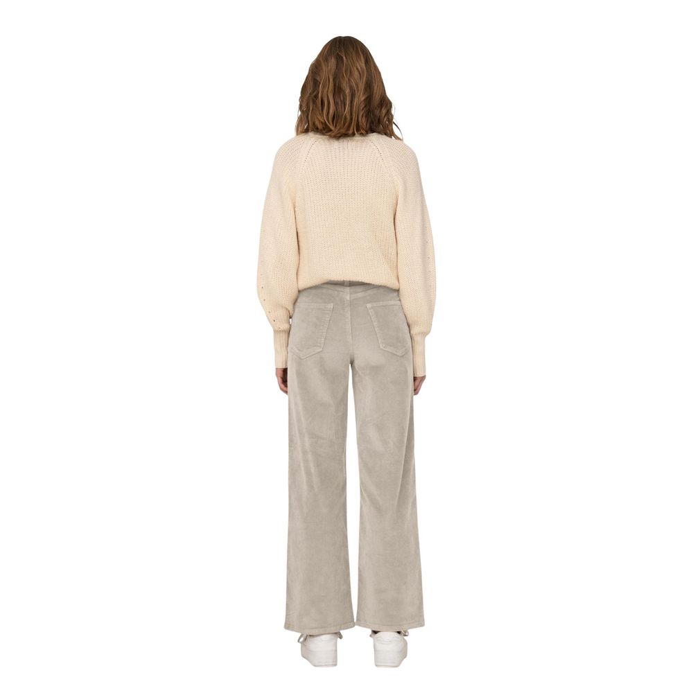 Only Beige Cotton Cropped Pants
