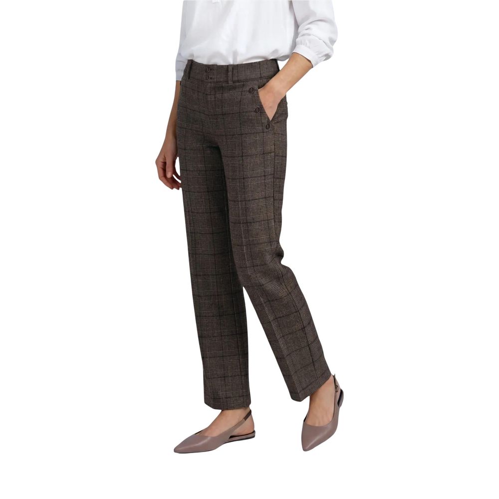 Street One Brown Polyester Casual Pants