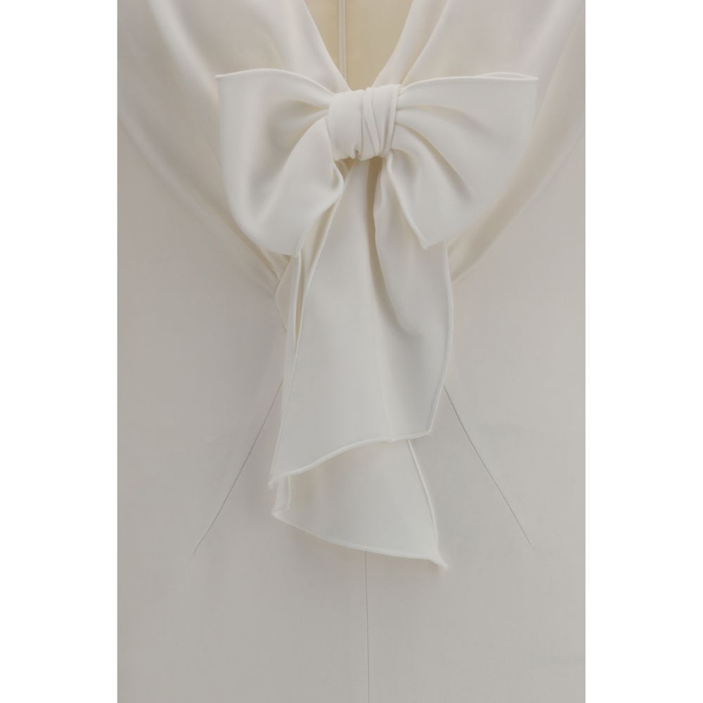 Alessandra Rich White Viscose Cocktail Dress