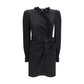Alessandra Rich Black Silk Cocktail Dress