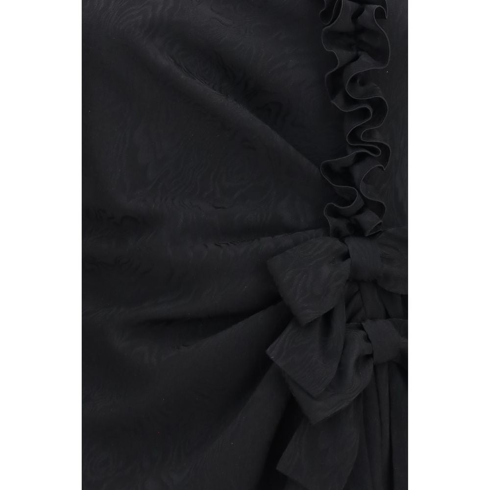 Alessandra Rich Black Silk Cocktail Dress