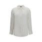 Ella White Silk Dress Shirt