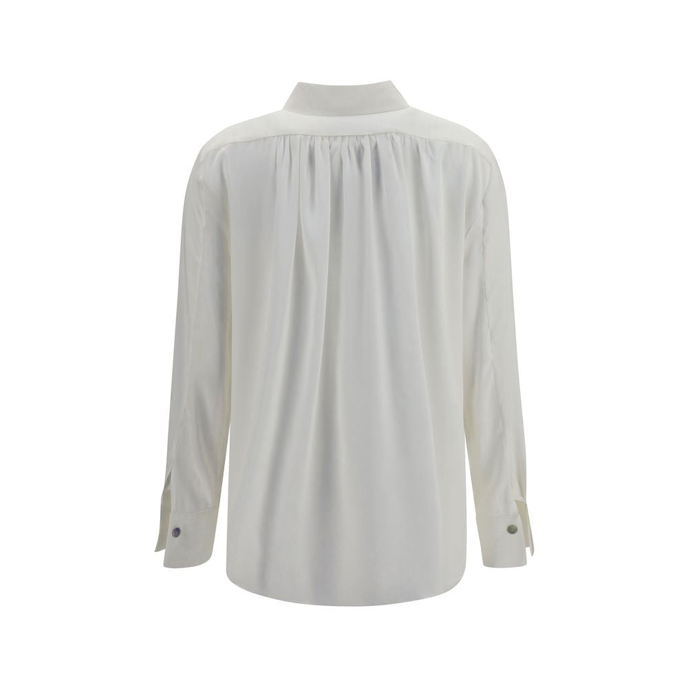 Ella White Silk Dress Shirt