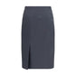 Miu Miu Gray Cotton Midi Skirt