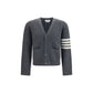 Thom Browne Gray Wool Oves Aries Cardigan