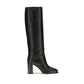Prada Black Calf Leather Bos Taurus High Heel Boots