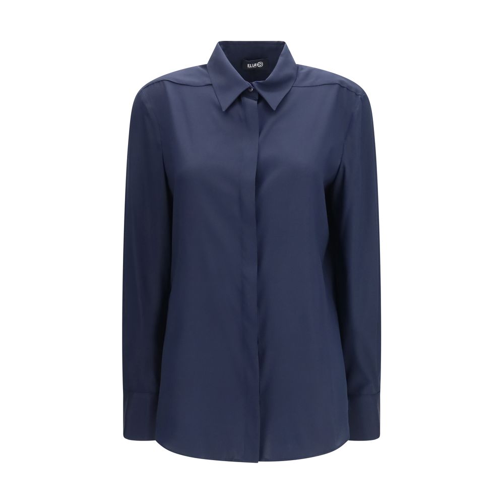 Ella Blue Silk Dress Shirt