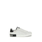 Dolce & Gabbana White Calf Leather Bos Taurus Low Top Sneakers