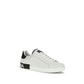 Dolce & Gabbana White Calf Leather Bos Taurus Low Top Sneakers