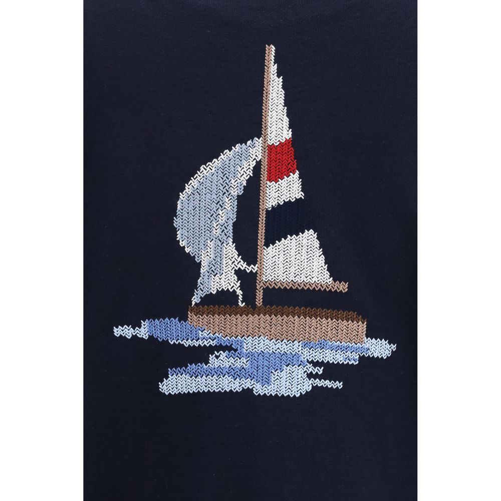 Thom Browne Blue Cotton Cardigan