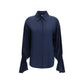 Ella Blue Silk Shirt