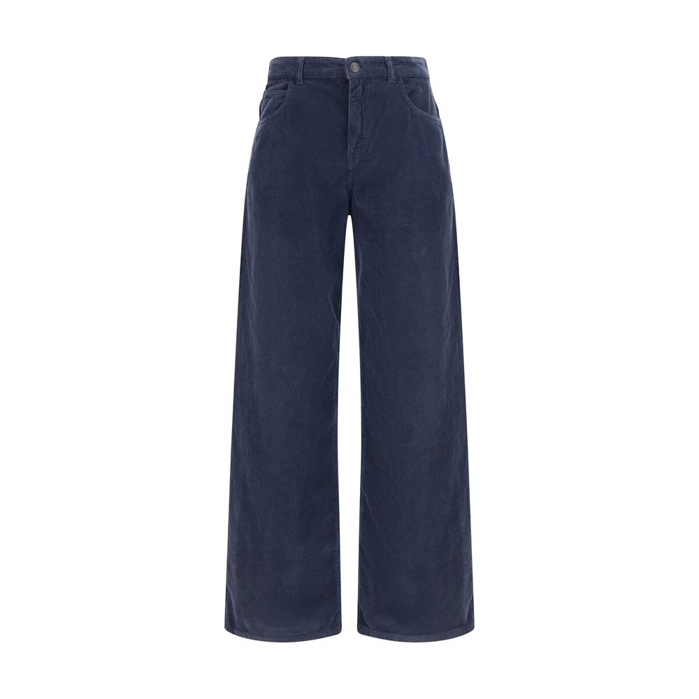 The Row Blue Cotton Casual Pants