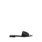 Dolce & Gabbana Black Calf Leather Bos Taurus Flat Sandals