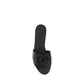 Dolce & Gabbana Black Calf Leather Bos Taurus Flat Sandals