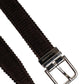 Dolce & Gabbana Men Brown Velvet Ridged Silver Buckle Belt