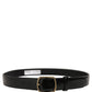 Dolce & Gabbana Black Patent Leather Gold Metal Buckle Belt