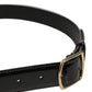 Dolce & Gabbana Black Patent Leather Gold Metal Buckle Belt