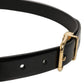 Dolce & Gabbana Black Classic Leather Gold Tone Buckle Belt