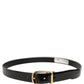 Dolce & Gabbana Black Classic Leather Gold Tone Buckle Belt