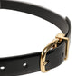 Dolce & Gabbana Black Classic Leather Gold Tone Buckle Belt