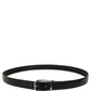 Dolce & Gabbana Blue Calf Leather Silver Metal Buckle Belt