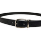 Dolce & Gabbana Blue Calf Leather Silver Metal Buckle Belt