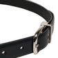 Dolce & Gabbana Blue Calf Leather Silver Metal Buckle Belt