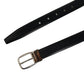 Dolce & Gabbana Blue Calf Leather Silver Metal Buckle Belt