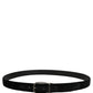 Dolce & Gabbana Black Cotton Metal Buckle Classic Men Belt