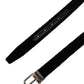 Dolce & Gabbana Black Velvet Silver Tone Metal Buckle Belt