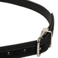 Dolce & Gabbana Black Classic Leather Silver Tone Buckle Belt