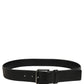 Dolce & Gabbana Black Calf Leather Classic Silver Buckle Belt