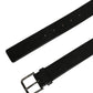 Dolce & Gabbana Black Calf Leather Classic Silver Buckle Belt