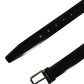 Dolce & Gabbana Black Calf Leather Silver Metal Buckle Belt