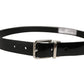 Dolce & Gabbana Black Classic Leather Silver Tone Buckle Belt