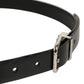 Dolce & Gabbana Black Classic Leather Silver Tone Buckle Belt