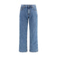 Burberry Blue Cotton Straight-Leg Jeans