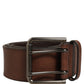 Dolce & Gabbana Belt Brown Leather Double Prong Metal Buckle