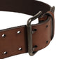 Dolce & Gabbana Belt Brown Leather Double Prong Metal Buckle