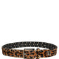 Dolce & Gabbana Brown Leopard Calf Hair Studs Metal Buckle Belt