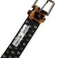Dolce & Gabbana Brown Leopard Calf Hair Studs Metal Buckle Belt