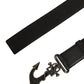 Dolce & Gabbana Black Leather Anchor Logo Metal Buckle Belt