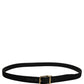 Dolce & Gabbana Black Canvas Leather Gold Metal Buckle Belt