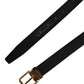Dolce & Gabbana Black Canvas Leather Gold Metal Buckle Belt