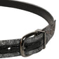 Dolce & Gabbana Silver Black Floral Jacquard Metal Buckle Belt