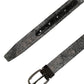 Dolce & Gabbana Silver Black Floral Jacquard Metal Buckle Belt