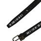 Dolce & Gabbana Black Fabric Leather Barcode Silver Buckle Belt