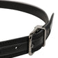 Dolce & Gabbana Black Fabric Leather Barcode Silver Buckle Belt
